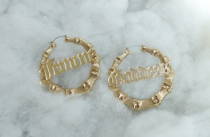 Femme Goddess Bamboo Hoops by Adoración Lifestyle Brand