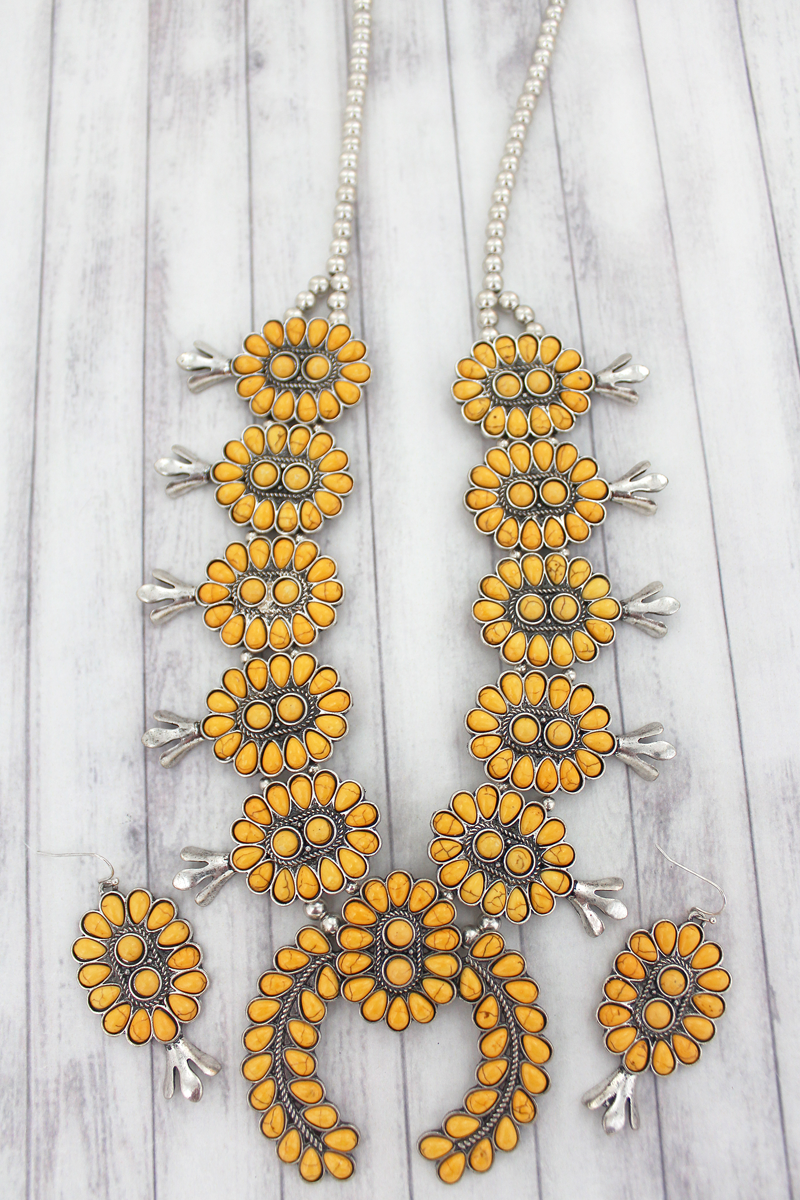 Squash Blossom Necklace and Earring Set
